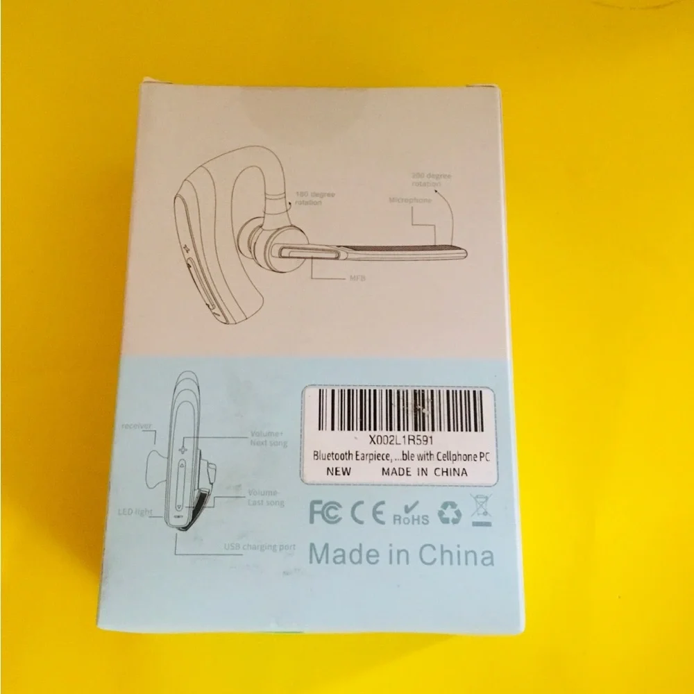 Black Single Ear Cell Phone Headset